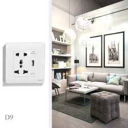 D9-C06E16 16A 2PIN+3PIN UNIVERSAL SOCKET WITH 2.1A USB CHARGER
