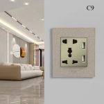 C9-C06E24 16A 2PIN+3PIN UNIVERSAL SOCKET WITH DOUBLE USB CHARGER