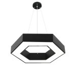 B-1/7000K Linear Hanging Black (Hollow Hexagon)